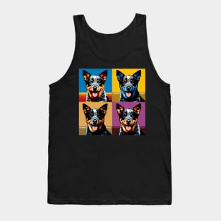 Pop Retro Australian Cattle Art  - Cute Puppy Tank Top